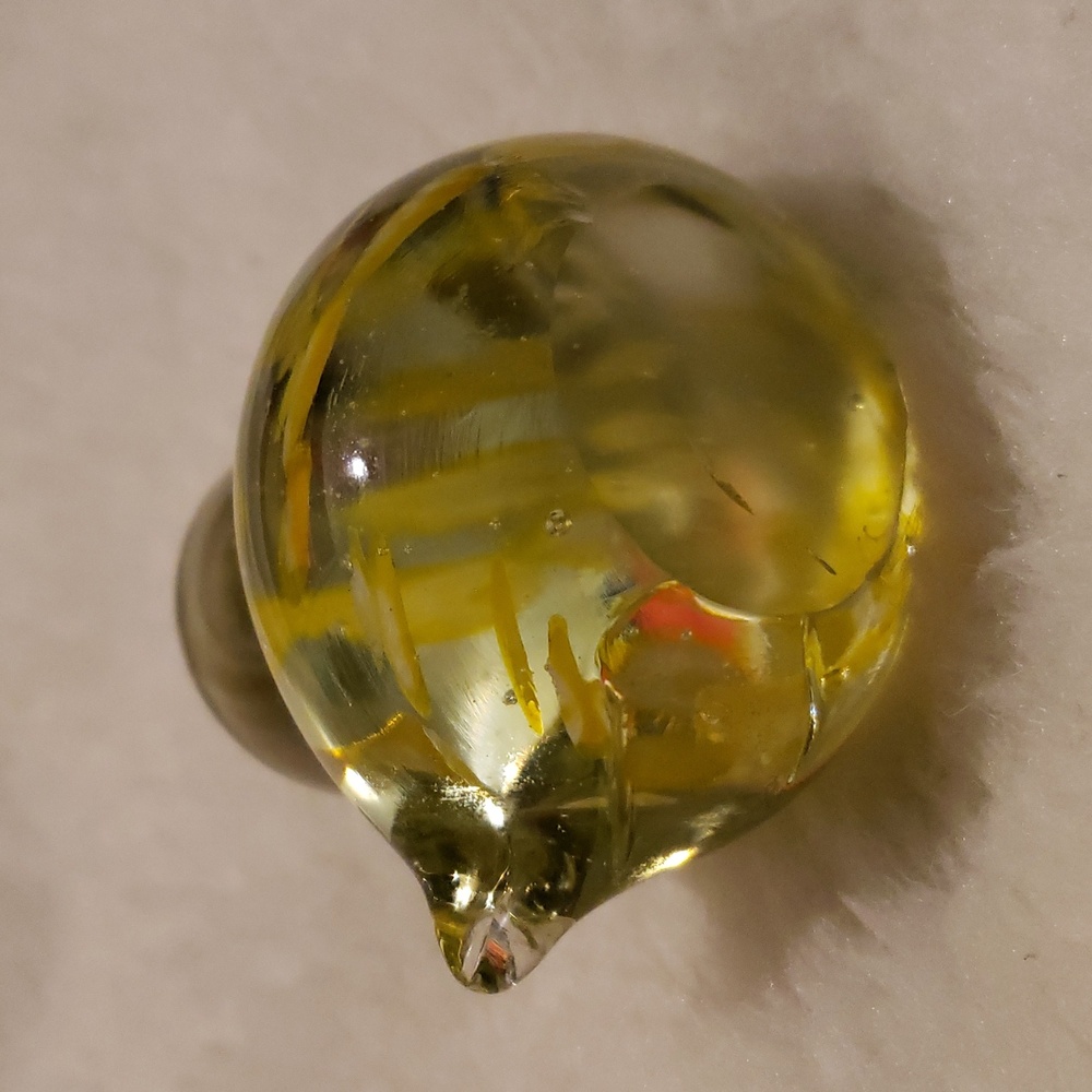 Vintage Lefton Art Glass Bird Figurine with Yellow Accents - Picture 7 of 8